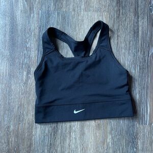 Nike Women's Black Sports Bra with White Logo